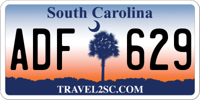 SC license plate ADF629