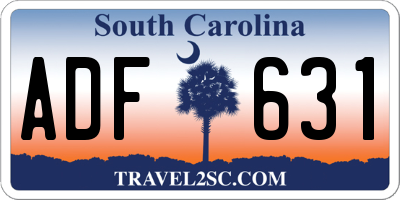 SC license plate ADF631