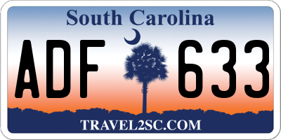 SC license plate ADF633
