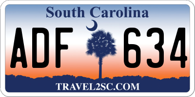 SC license plate ADF634