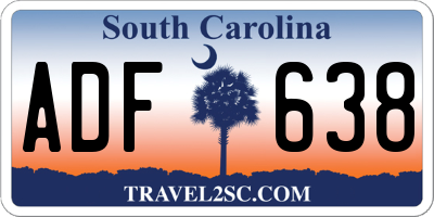 SC license plate ADF638