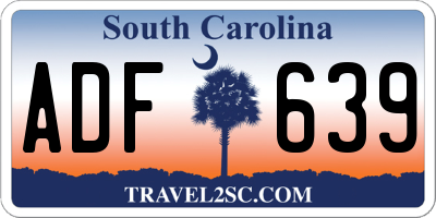 SC license plate ADF639
