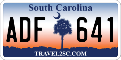 SC license plate ADF641