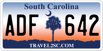 SC license plate ADF642