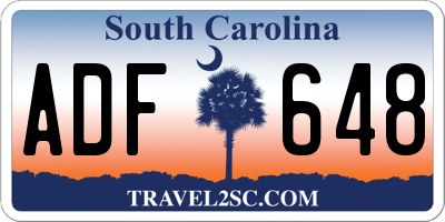 SC license plate ADF648