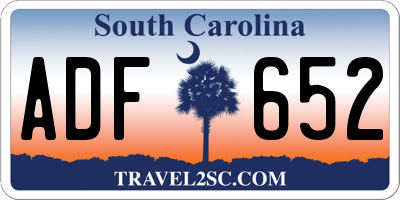 SC license plate ADF652