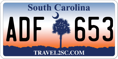 SC license plate ADF653