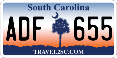 SC license plate ADF655