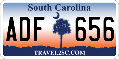 SC license plate ADF656