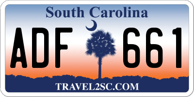 SC license plate ADF661