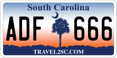 SC license plate ADF666