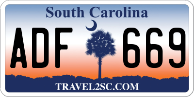 SC license plate ADF669
