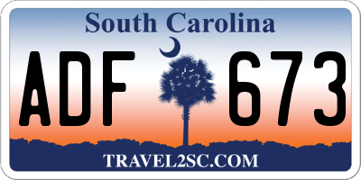 SC license plate ADF673