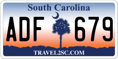 SC license plate ADF679