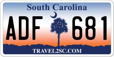 SC license plate ADF681