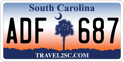 SC license plate ADF687