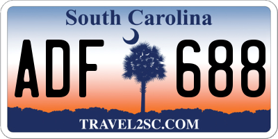 SC license plate ADF688