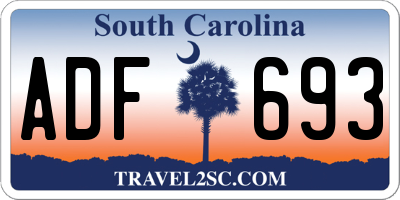 SC license plate ADF693