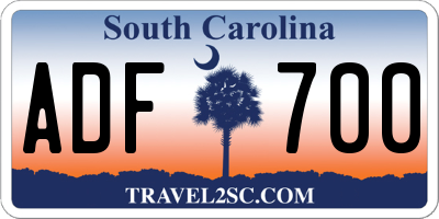 SC license plate ADF700