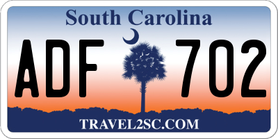 SC license plate ADF702