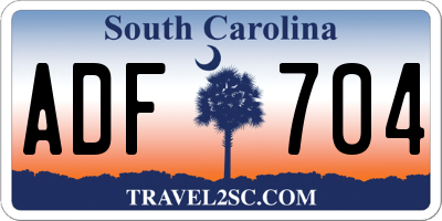 SC license plate ADF704