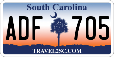 SC license plate ADF705