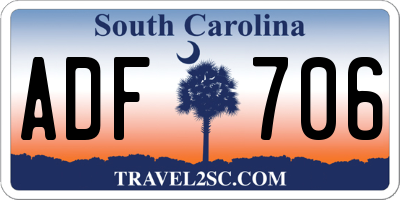 SC license plate ADF706