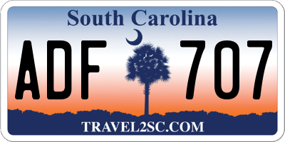 SC license plate ADF707