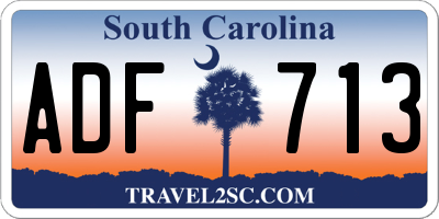 SC license plate ADF713