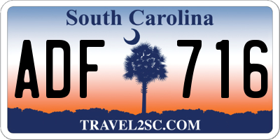 SC license plate ADF716