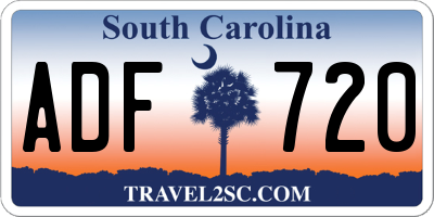 SC license plate ADF720