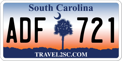 SC license plate ADF721