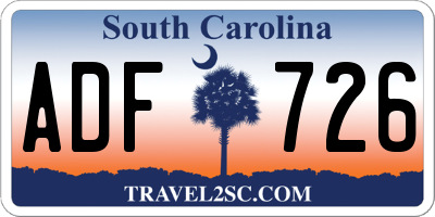 SC license plate ADF726