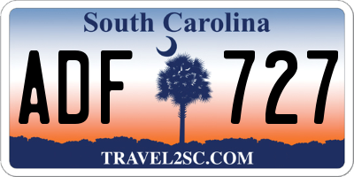 SC license plate ADF727