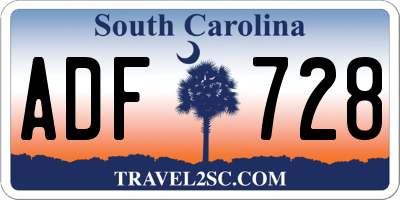 SC license plate ADF728