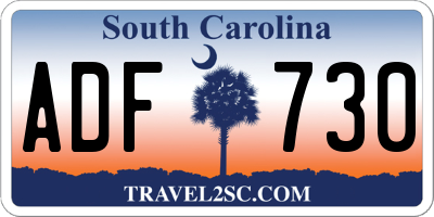 SC license plate ADF730
