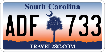 SC license plate ADF733