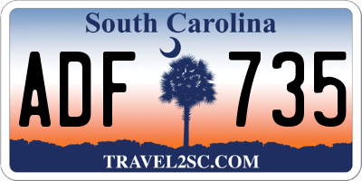 SC license plate ADF735