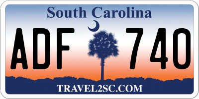 SC license plate ADF740