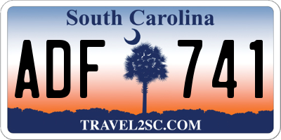 SC license plate ADF741