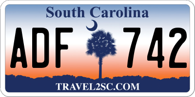 SC license plate ADF742