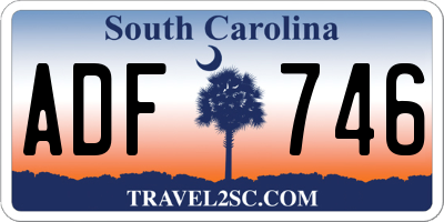 SC license plate ADF746