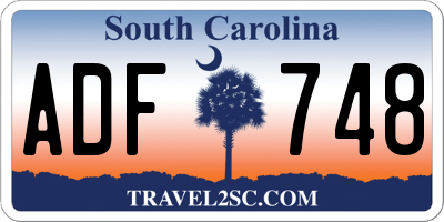 SC license plate ADF748