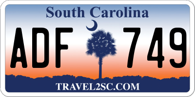 SC license plate ADF749