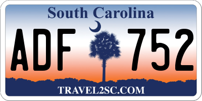 SC license plate ADF752