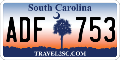 SC license plate ADF753