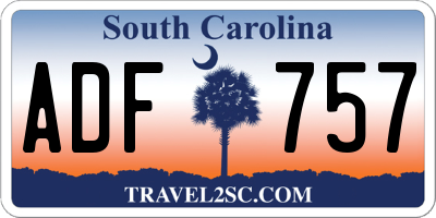SC license plate ADF757