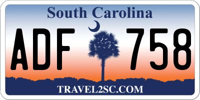 SC license plate ADF758