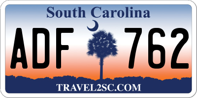SC license plate ADF762