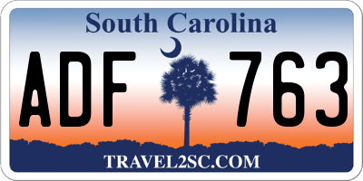 SC license plate ADF763